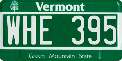 VT license plate WHE395