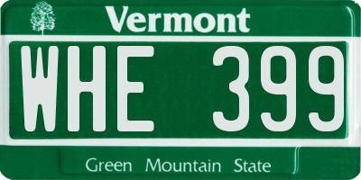VT license plate WHE399