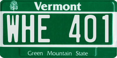 VT license plate WHE401