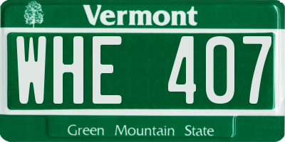 VT license plate WHE407