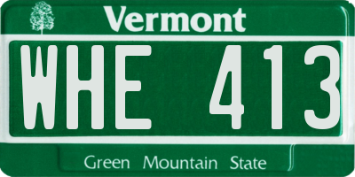 VT license plate WHE413