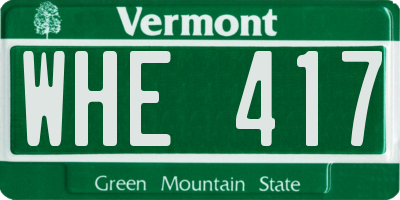 VT license plate WHE417