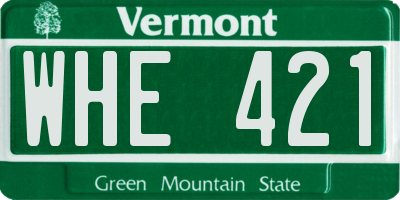 VT license plate WHE421