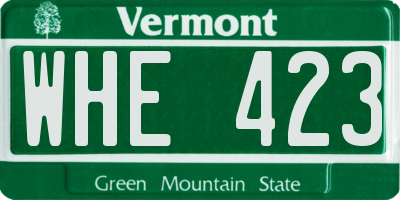 VT license plate WHE423