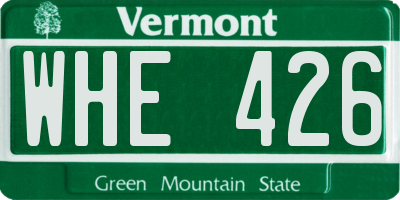 VT license plate WHE426