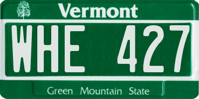 VT license plate WHE427