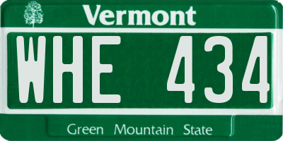 VT license plate WHE434