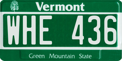 VT license plate WHE436