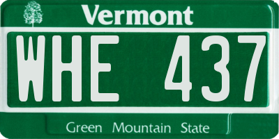 VT license plate WHE437
