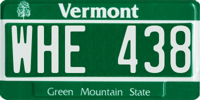 VT license plate WHE438