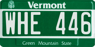 VT license plate WHE446