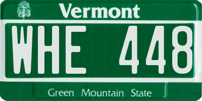 VT license plate WHE448