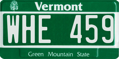 VT license plate WHE459