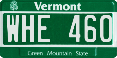 VT license plate WHE460