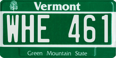 VT license plate WHE461