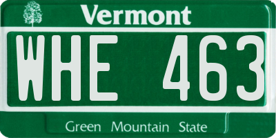 VT license plate WHE463