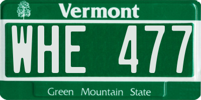 VT license plate WHE477
