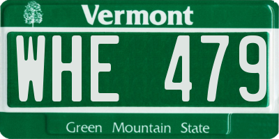 VT license plate WHE479