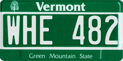 VT license plate WHE482