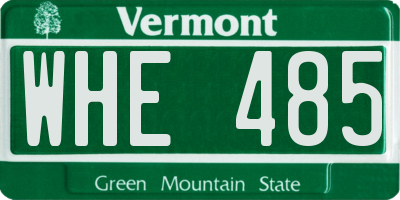 VT license plate WHE485
