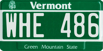 VT license plate WHE486