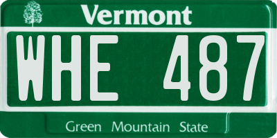 VT license plate WHE487