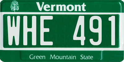 VT license plate WHE491