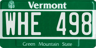 VT license plate WHE498