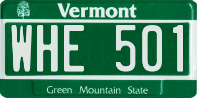 VT license plate WHE501
