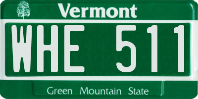VT license plate WHE511
