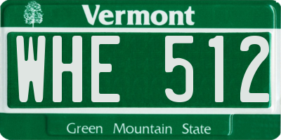 VT license plate WHE512