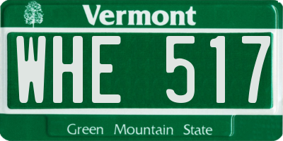 VT license plate WHE517