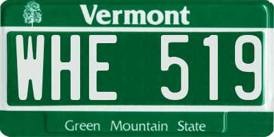 VT license plate WHE519
