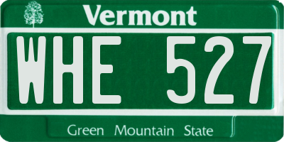 VT license plate WHE527
