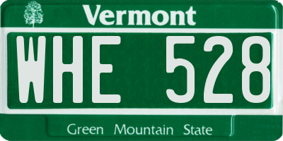VT license plate WHE528