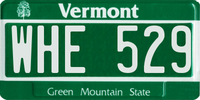 VT license plate WHE529