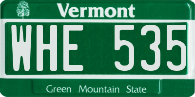 VT license plate WHE535