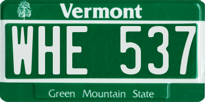 VT license plate WHE537