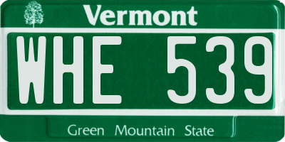 VT license plate WHE539