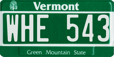 VT license plate WHE543