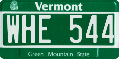 VT license plate WHE544