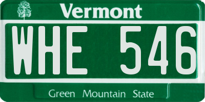 VT license plate WHE546