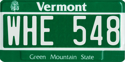 VT license plate WHE548