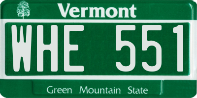 VT license plate WHE551