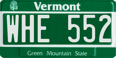 VT license plate WHE552