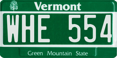 VT license plate WHE554