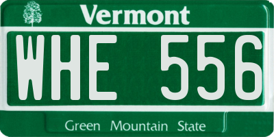 VT license plate WHE556