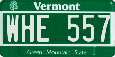 VT license plate WHE557
