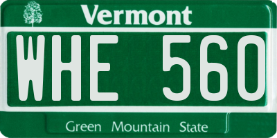 VT license plate WHE560