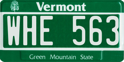 VT license plate WHE563